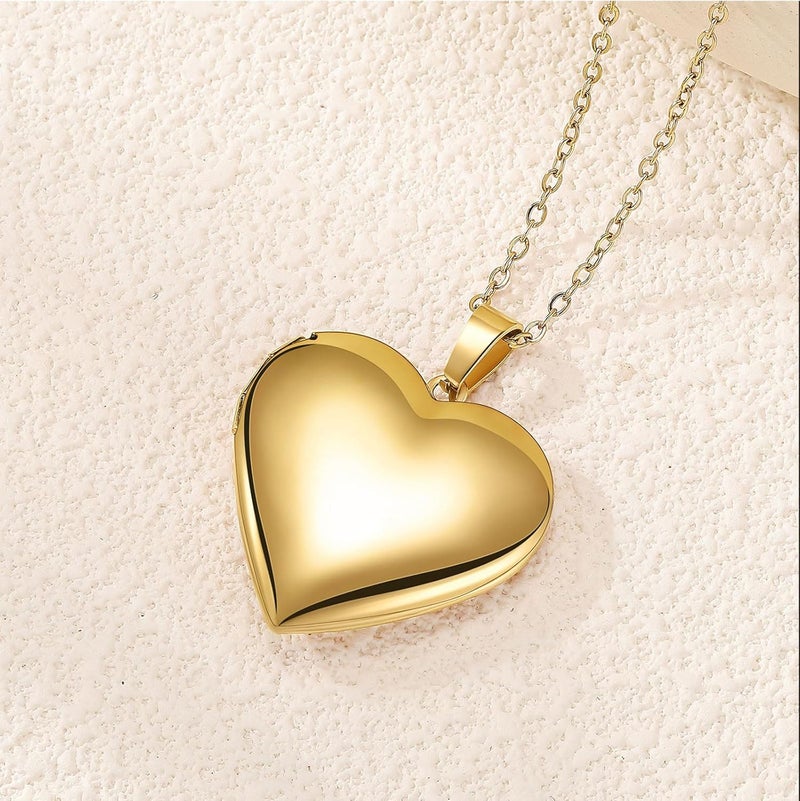 PHOCKSIN Locket Necklace for Women Black/Gold/Silver Locket Necklace Oval/Round/Heart Photo Necklace New Years Gifts for Girls - Image 5